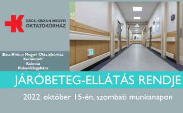 Járóbeteg-ellátás rendje az október 15-i, szombati munkanapon
