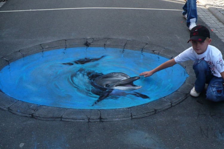 3D street-art a Petőfi téren